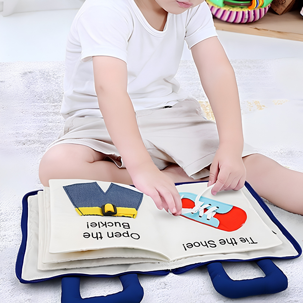 Learning Montessori Educational Toy Toddlers Fabric Activity Book