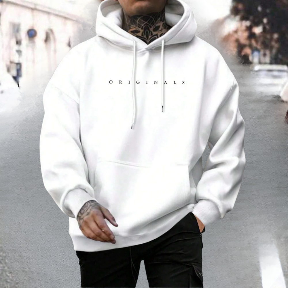 Men's Hooded Sweatshirt Casual Oversized Cotton Pullover