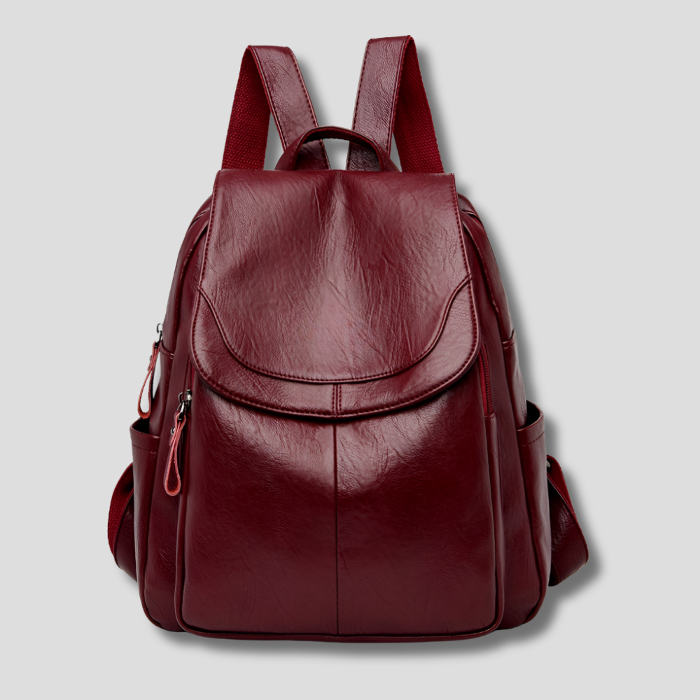 Damen Leder Rucksack Diebstahlsicherer Reißverschluss Kompakter Tagesrucksack