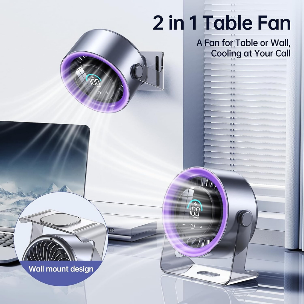 Desk Fan Portable Cooling Fan Quiet Oscillating Air Circulator