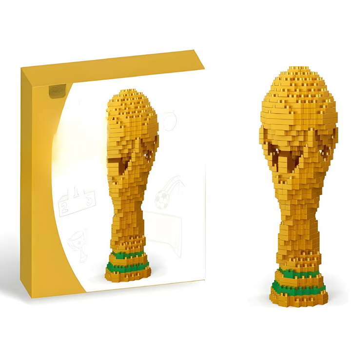 Building Blocks Soccer Trophy Model Sports Display Collectible