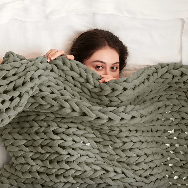 Coperta Ponderata Rinfrescante in Maglia Grossa per Dormire