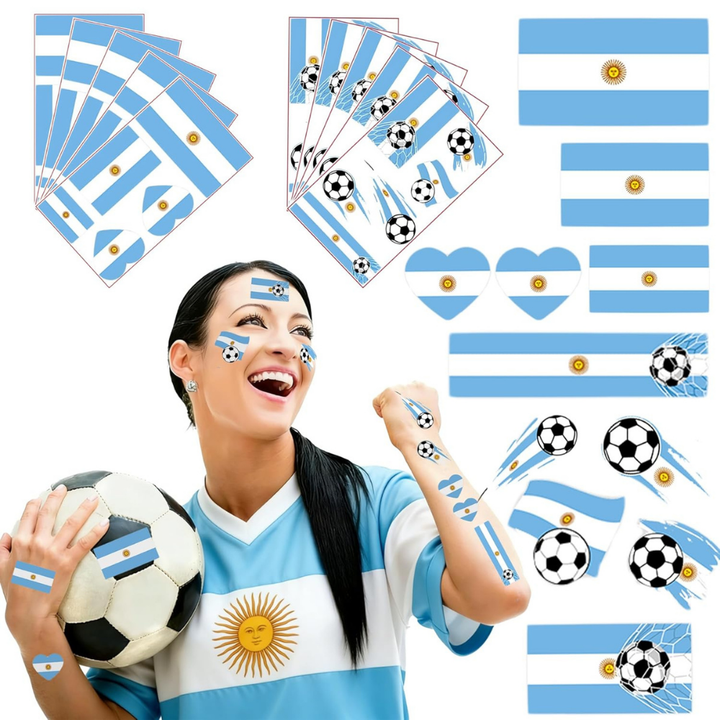 Adesivi per il viso Coppa del Mondo Tatuaggio temporaneo impermeabile