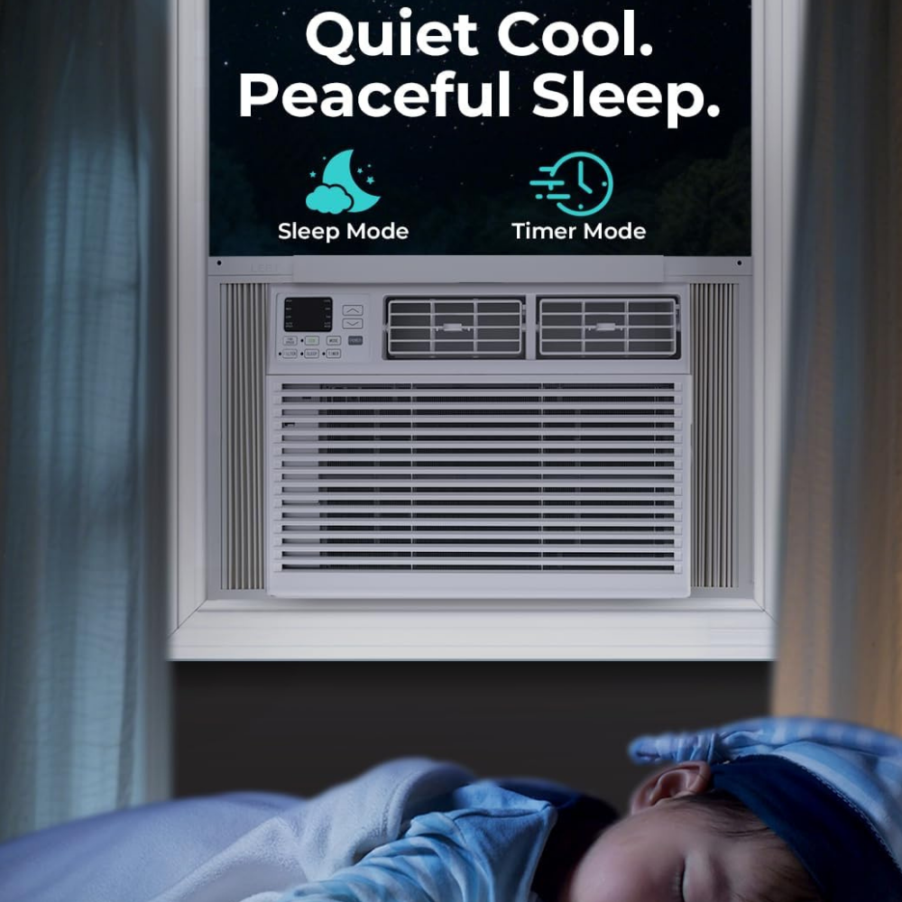 Fenster-Klimagerät 8000 BTU Intelligente Kühlung Leise Mittelgroßer Raum Luft