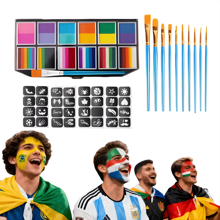 Body Paint Face Paint Kit 12 Colors Washable Makeup World Cup
