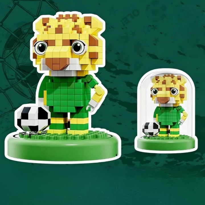 Building Blocks Soccer Trophy Model Sports Display Collectible