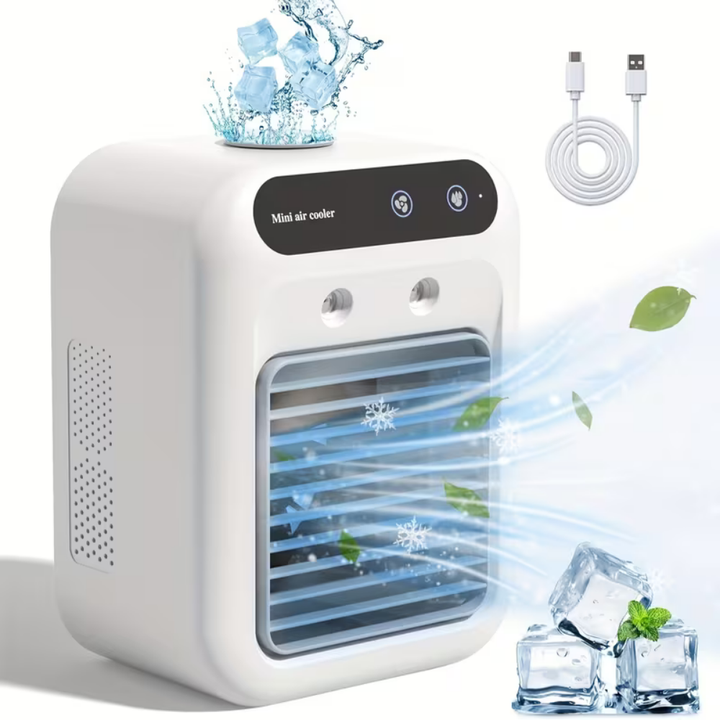 Portable Air Conditioner Mini Desktop Cooling Fan USB Rechargeable