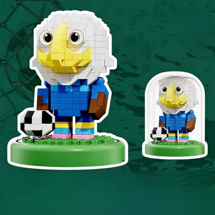 Building Blocks Soccer Trophy Model Sports Display Collectible