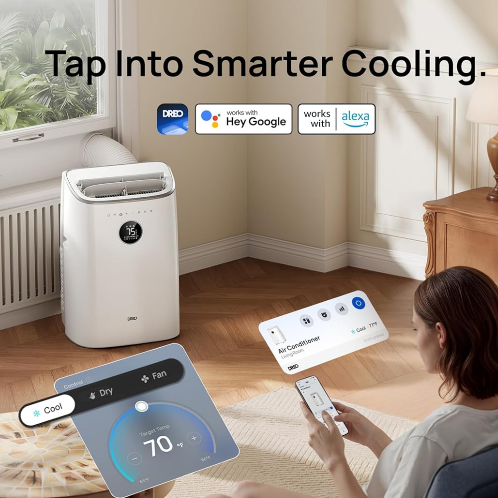 Portable Air Conditioner Unit Smart Cooling Fan Dehumidifier 8000 BTU