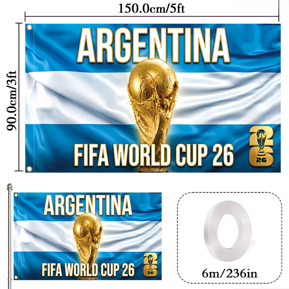 Soccer Flag Banner Argentina World Cup Outdoor Display Large