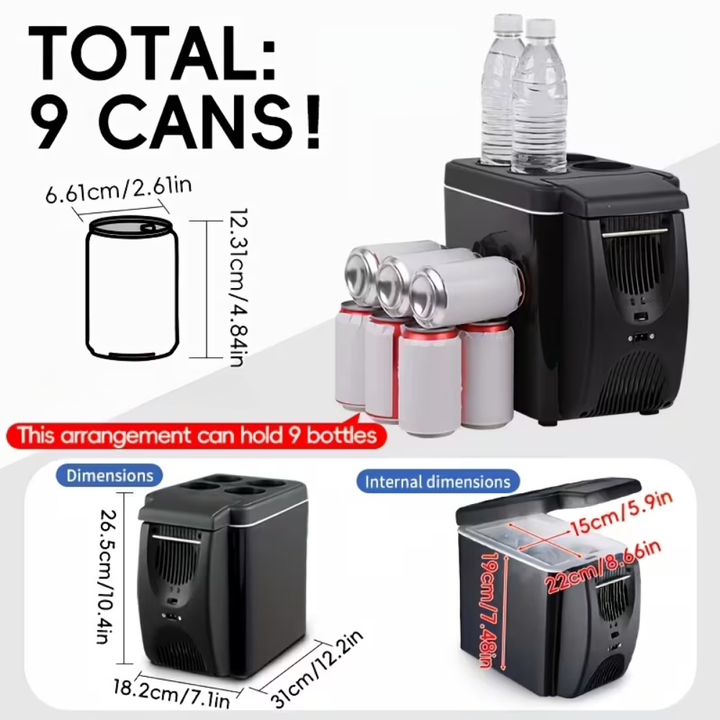 Mini Fridge Portable Car Cooler Compact Travel Refrigerator