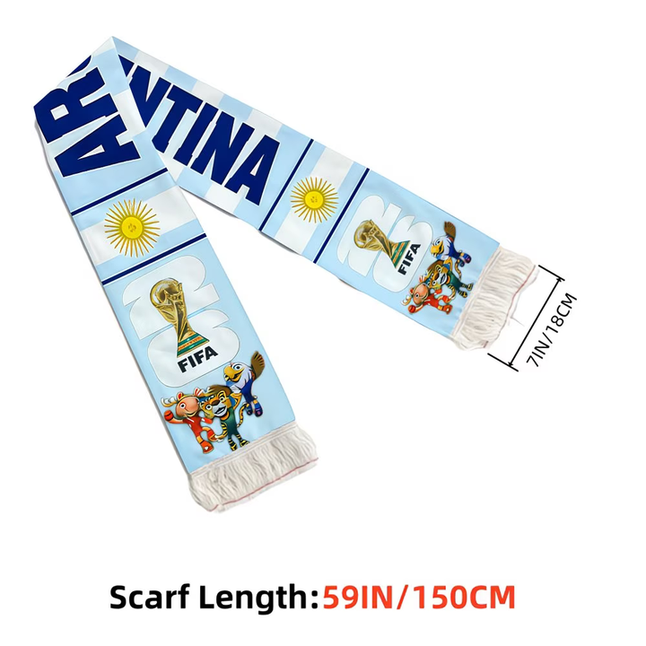 Soccer Scarf Argentina Flag World Cup Fan Cheer Accessory