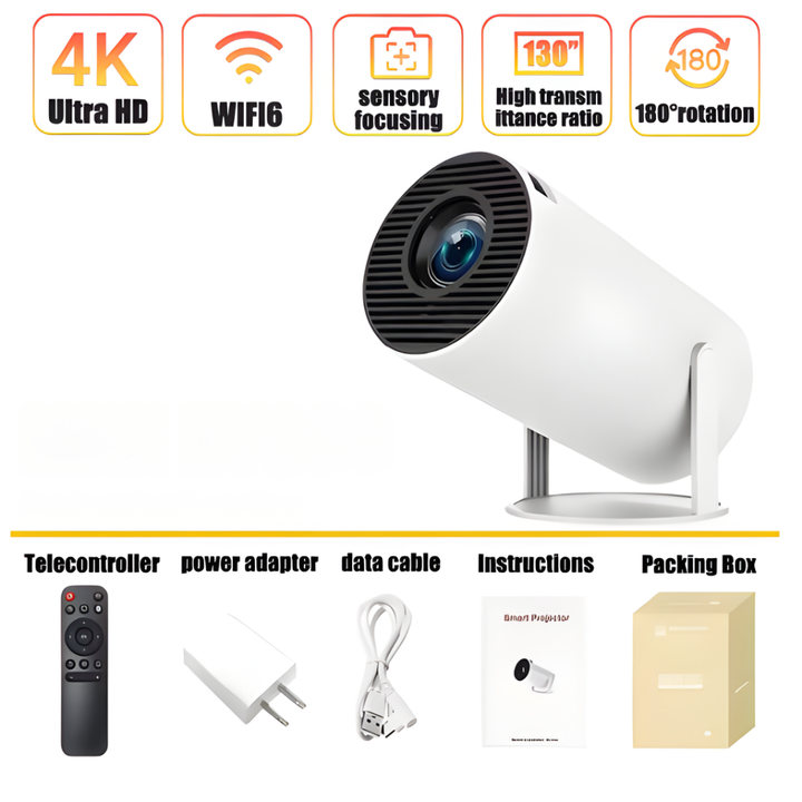 Mini proiettore per Coppa del Mondo 4K con WIFI e Bluetooth per home theater
