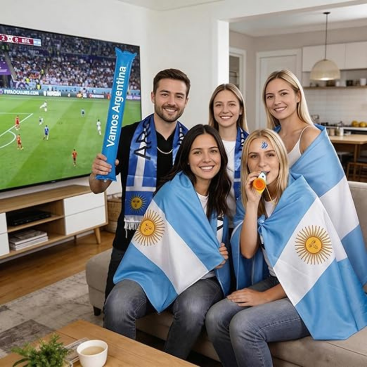 Argentina Flag Soccer Fan Kit World Cup Cape Scarf Set