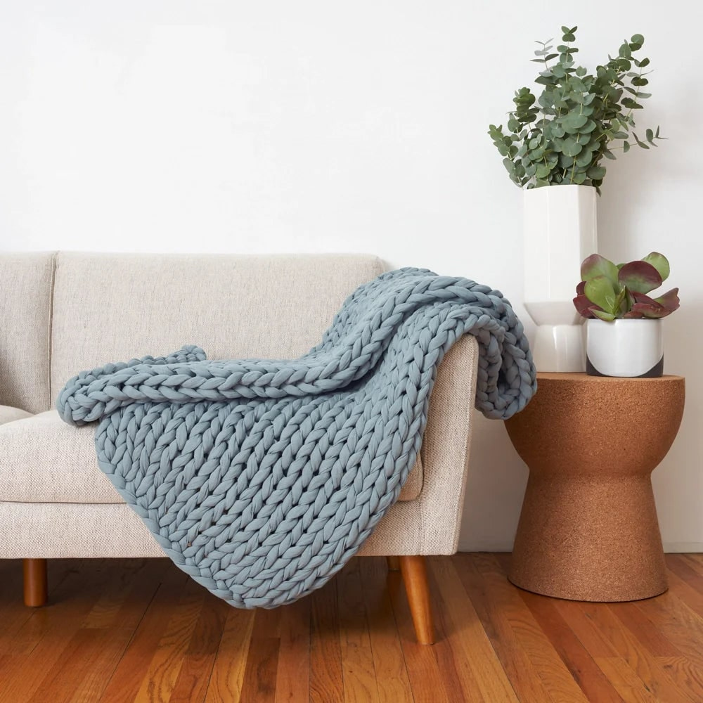 Coperta Ponderata Rinfrescante in Maglia Grossa per Dormire