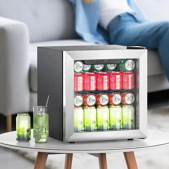 Mini-Kühlschrank Kleiner Kühlschrank Kompakter Kühlschrank Glastür