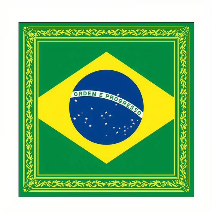 Head Scarf Brazil Flag World Cup Square Fashion Bandana