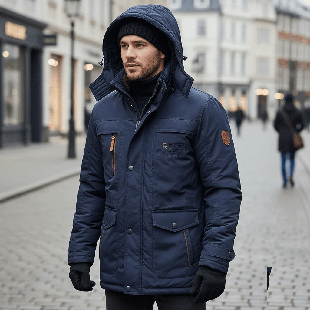 Winter Jacket Quilted Parka Hooded Windproof Outdoor Coat