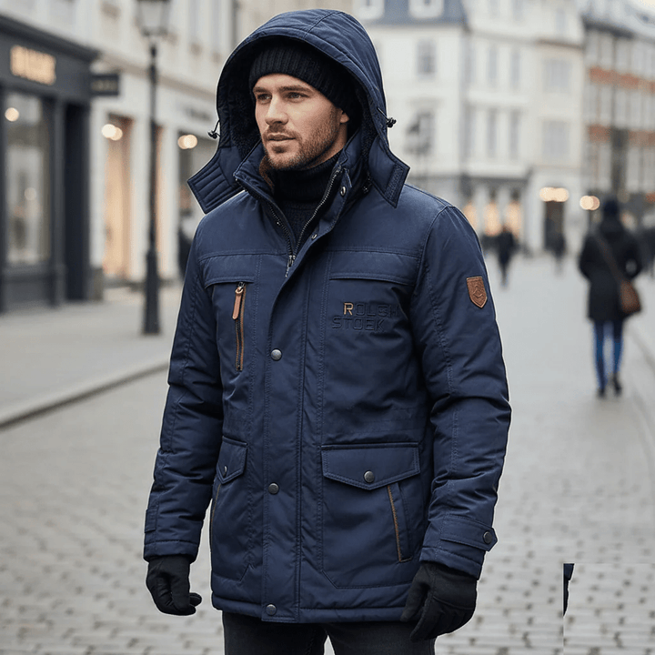 Winter Jacket Quilted Parka Hooded Windproof Outdoor Coat