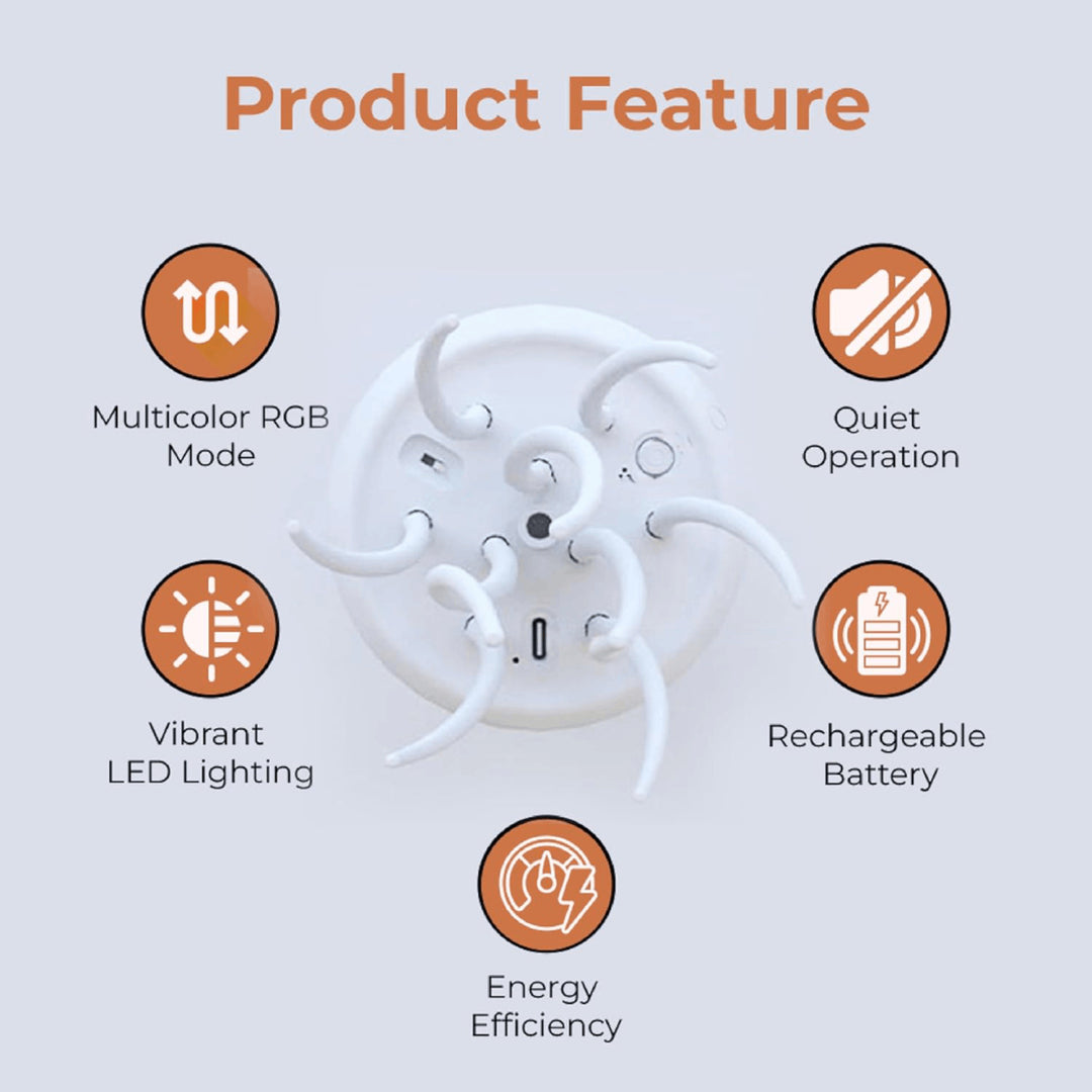 Jellyfish Lamp Rechargeable Color Changing RGB Mood Night Light With Glowing Tentacles - Image 4