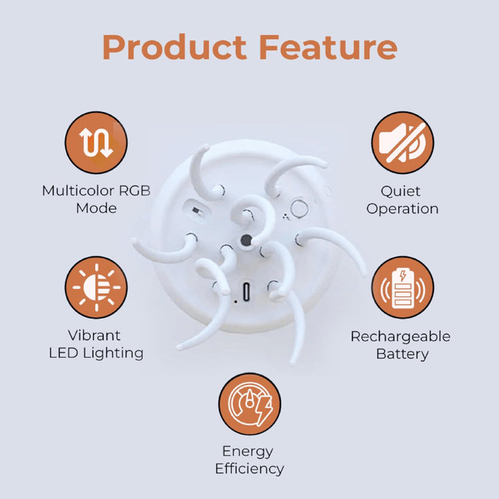 Jellyfish Lamp Rechargeable Color Changing RGB Mood Night Light With Glowing Tentacles - Image 4