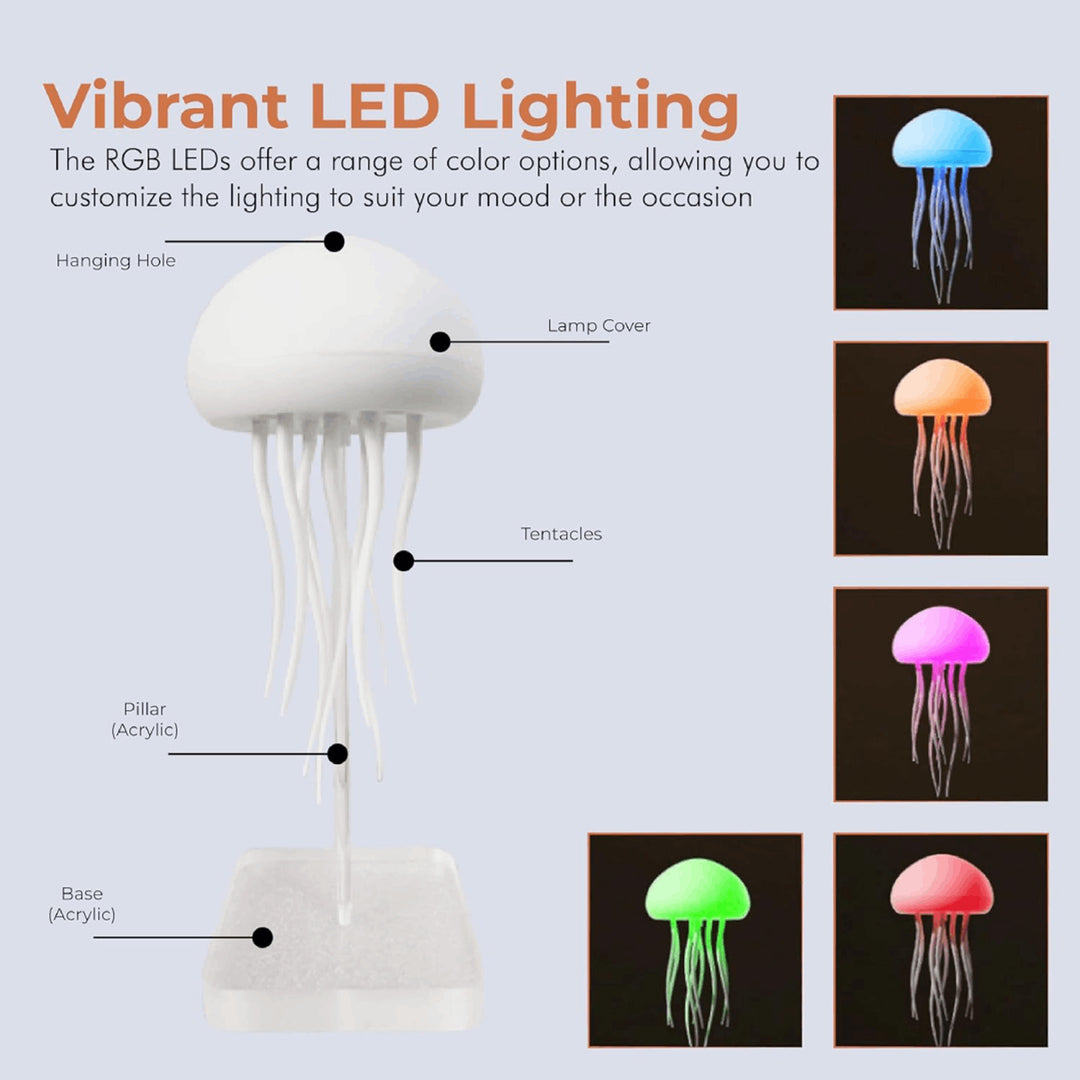 Jellyfish Lamp Rechargeable Color Changing RGB Mood Night Light With Glowing Tentacles - Image 5
