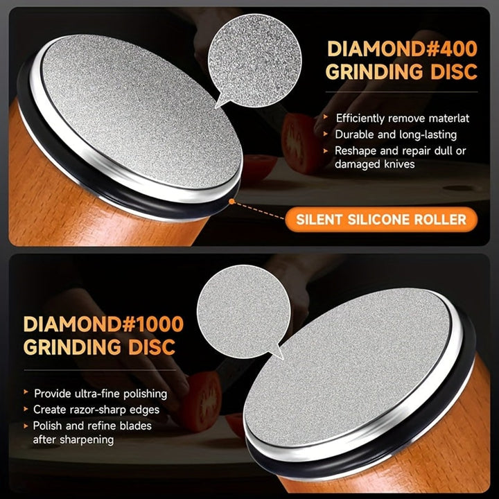 Knife Sharpener Manual With Angled Block And Interchangeable Diamond Stones For Kitchen Knives - Image 8