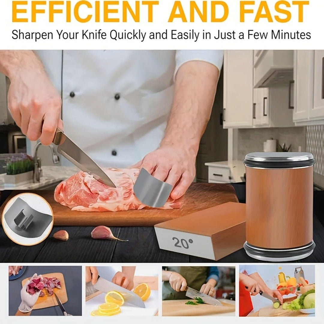Knife Sharpener Manual With Angled Block And Interchangeable Diamond Stones For Kitchen Knives - Image 11