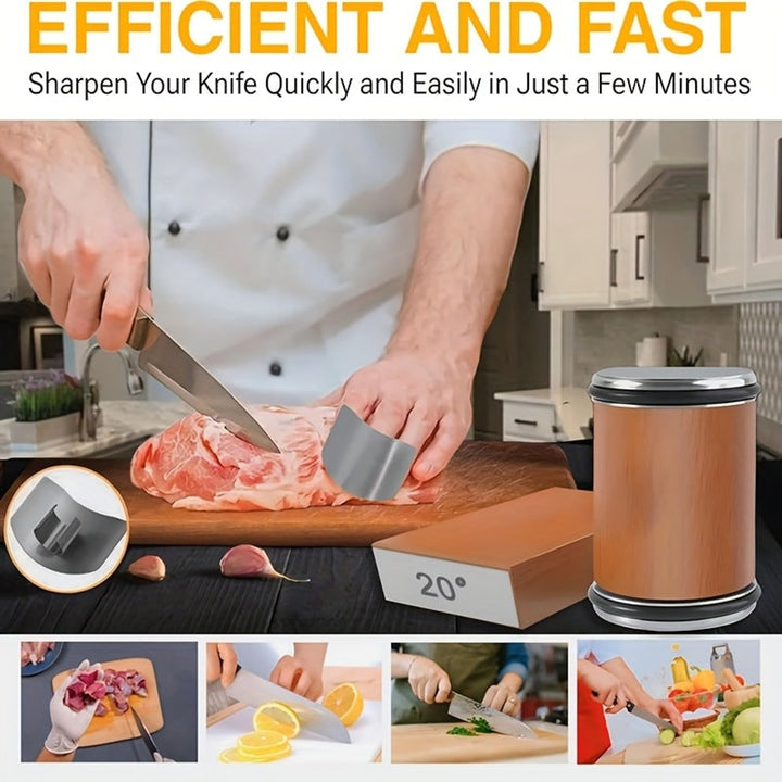 Knife Sharpener Manual With Angled Block And Interchangeable Diamond Stones For Kitchen Knives - Image 11