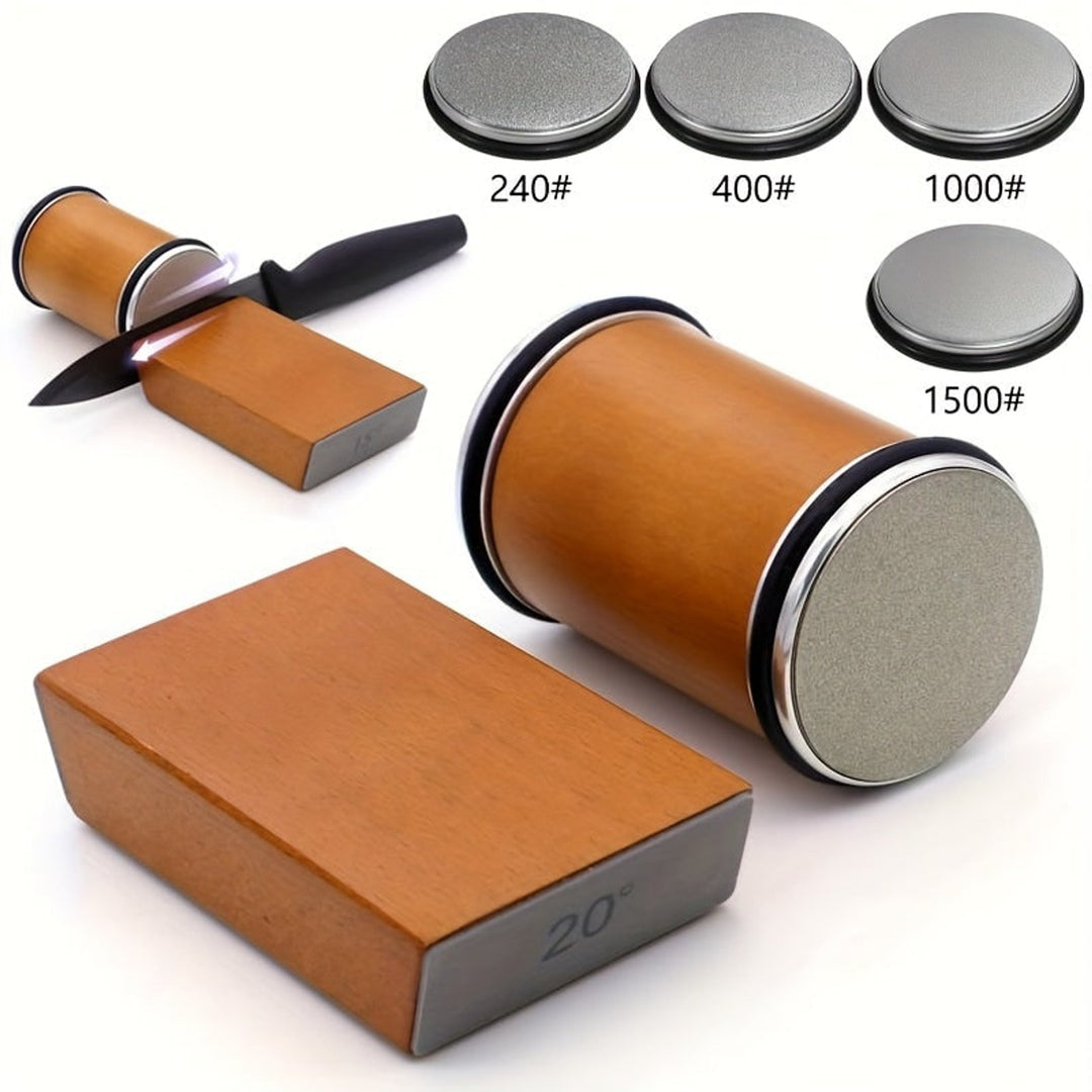 Knife Sharpener Manual With Angled Block And Interchangeable Diamond Stones For Kitchen Knives - Image 2