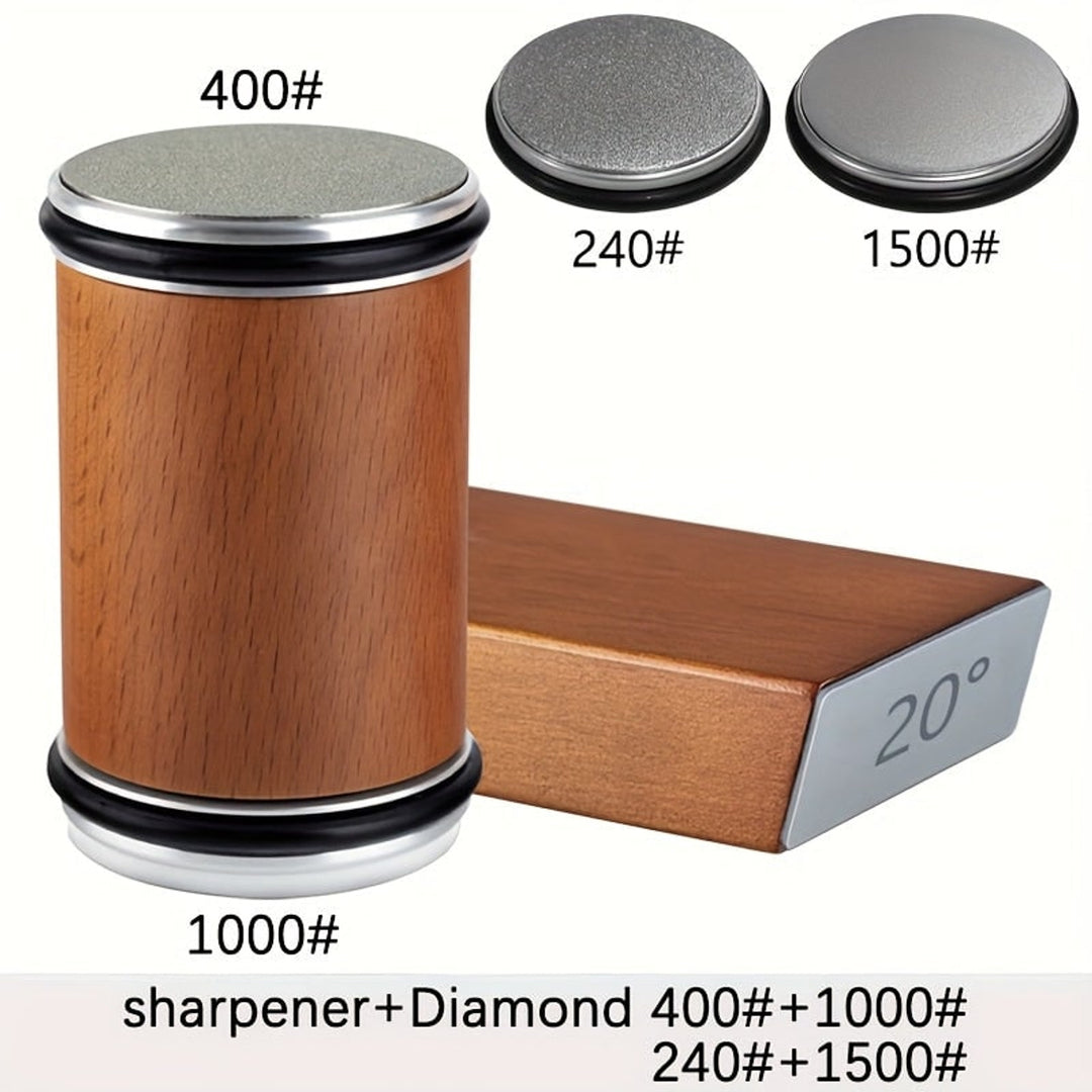 Knife Sharpener Manual With Angled Block And Interchangeable Diamond Stones For Kitchen Knives - Image 5