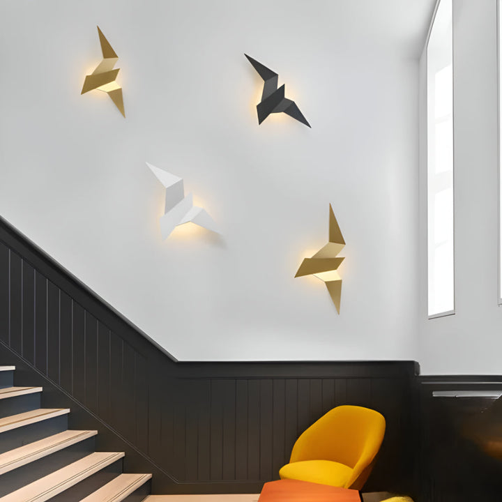 Lampada da parete in metallo origami LED per interni