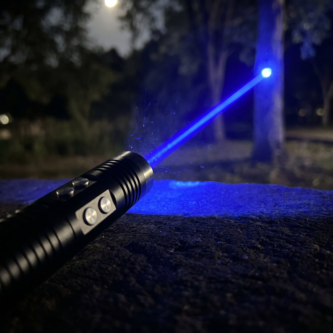 Laser Pointer High Power Blue Purple Handheld Black Cylindrical 10000m - Image 1
