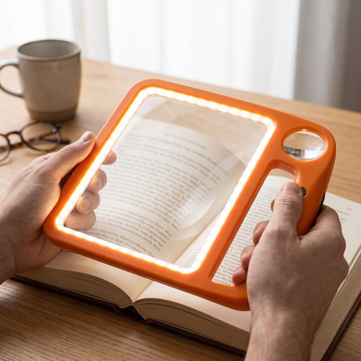 Magnifying Glass With Light LED Dual Lens Handheld Magnifier Plastic Frame Two Magnification Levels - hero