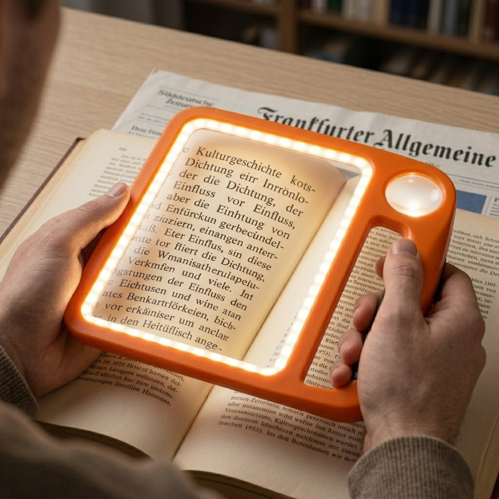 Magnifying Glass With Light LED Lighted Handheld Rectangular Magnifier With Dual Lenses And Multiple Magnification Levels - Image 1