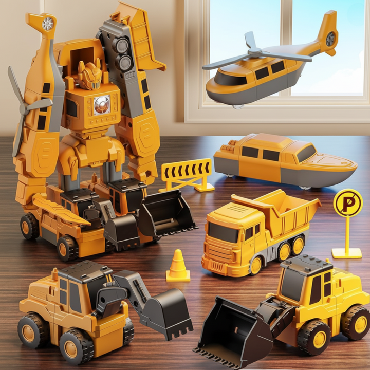 Magnetic Building Blocks Kids Construction Vehicle Toy Set