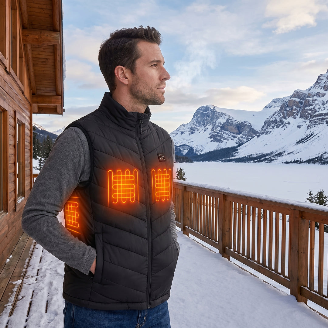 Heated Vest Men Electric Rechargeable Battery Integrated Heating Zones Waterproof Windproof - Image 1