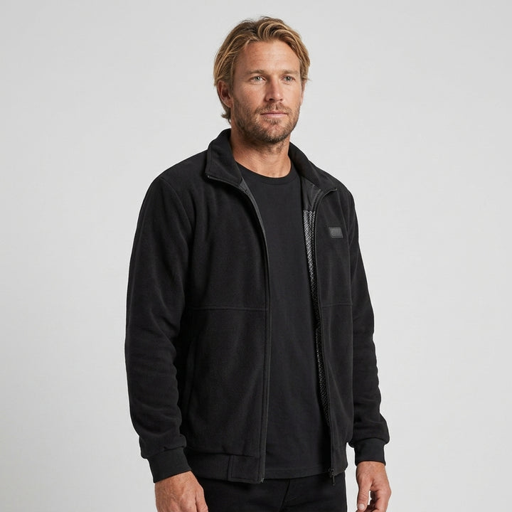 Men's Heated Fleece Jacket With Stand Collar And Full Zip Electric Heating Zones - Image 3
