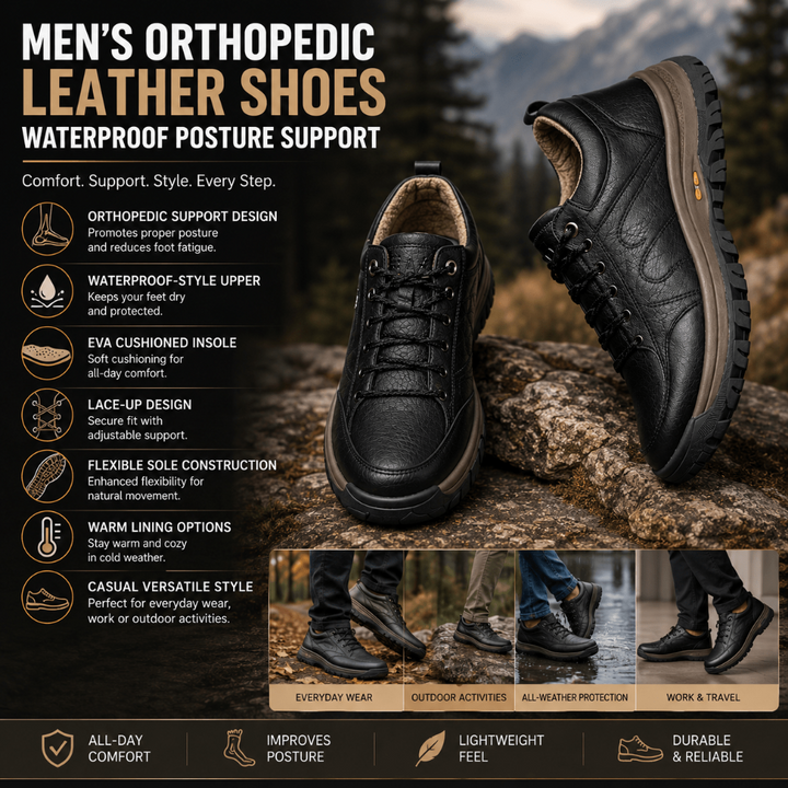 Men's Orthopedic Shoes Comfortable Leather Orthopedic Footwear - Image 6