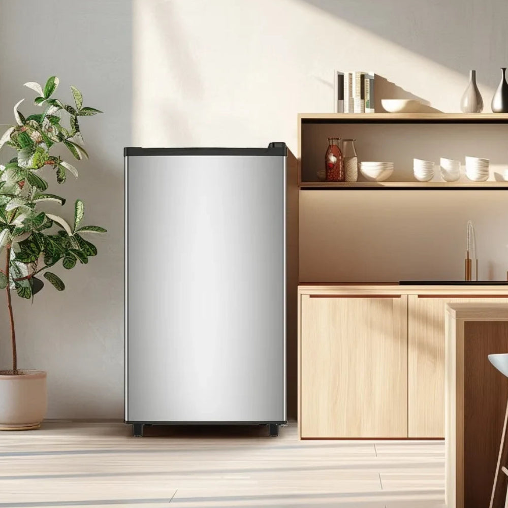 Mini Fridge with Freezer Small Fridge Compact Glass Door - Image 6