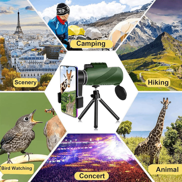 Monocular Telescope High Power Compact Zoom Portable For Bird Watching - Image 2