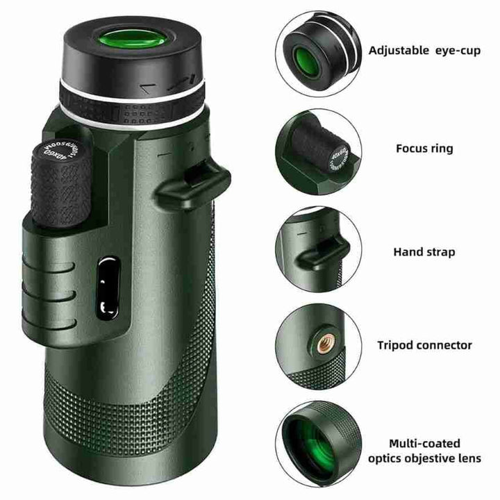Monocular Telescope High Power Compact Zoom Portable For Bird Watching - Image 6