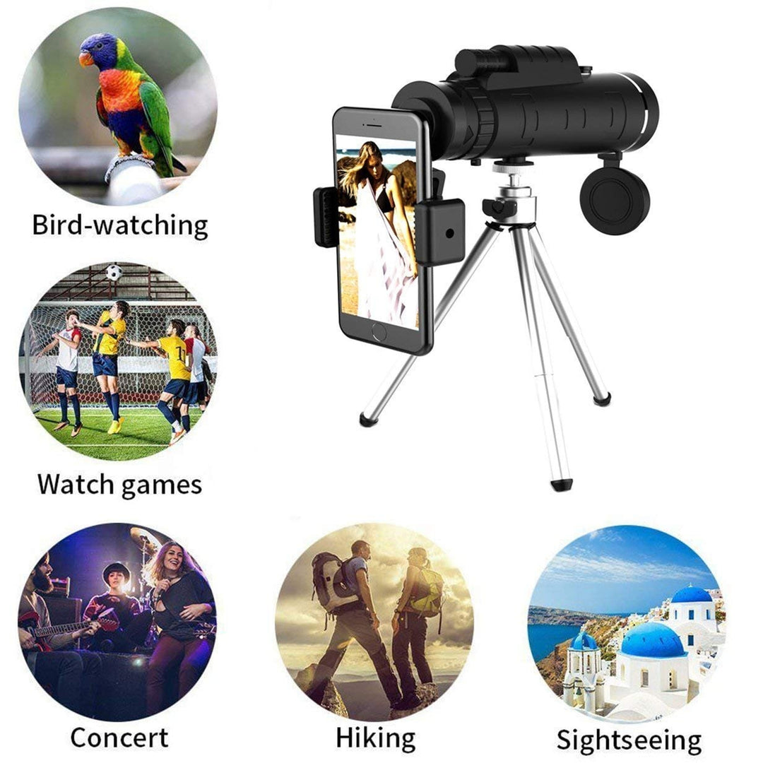 Monocular Telescope Starscope High Power Smartphone Tripod Black Plastic - Image 8
