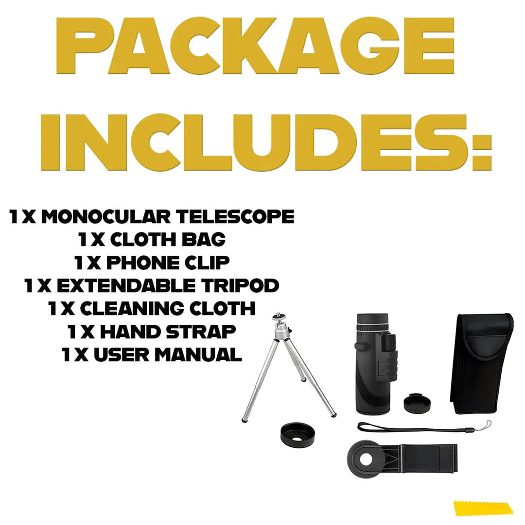 Monocular Telescope Starscope Portable Mini Tripod Phone Adapter Black Plastic - Image 4