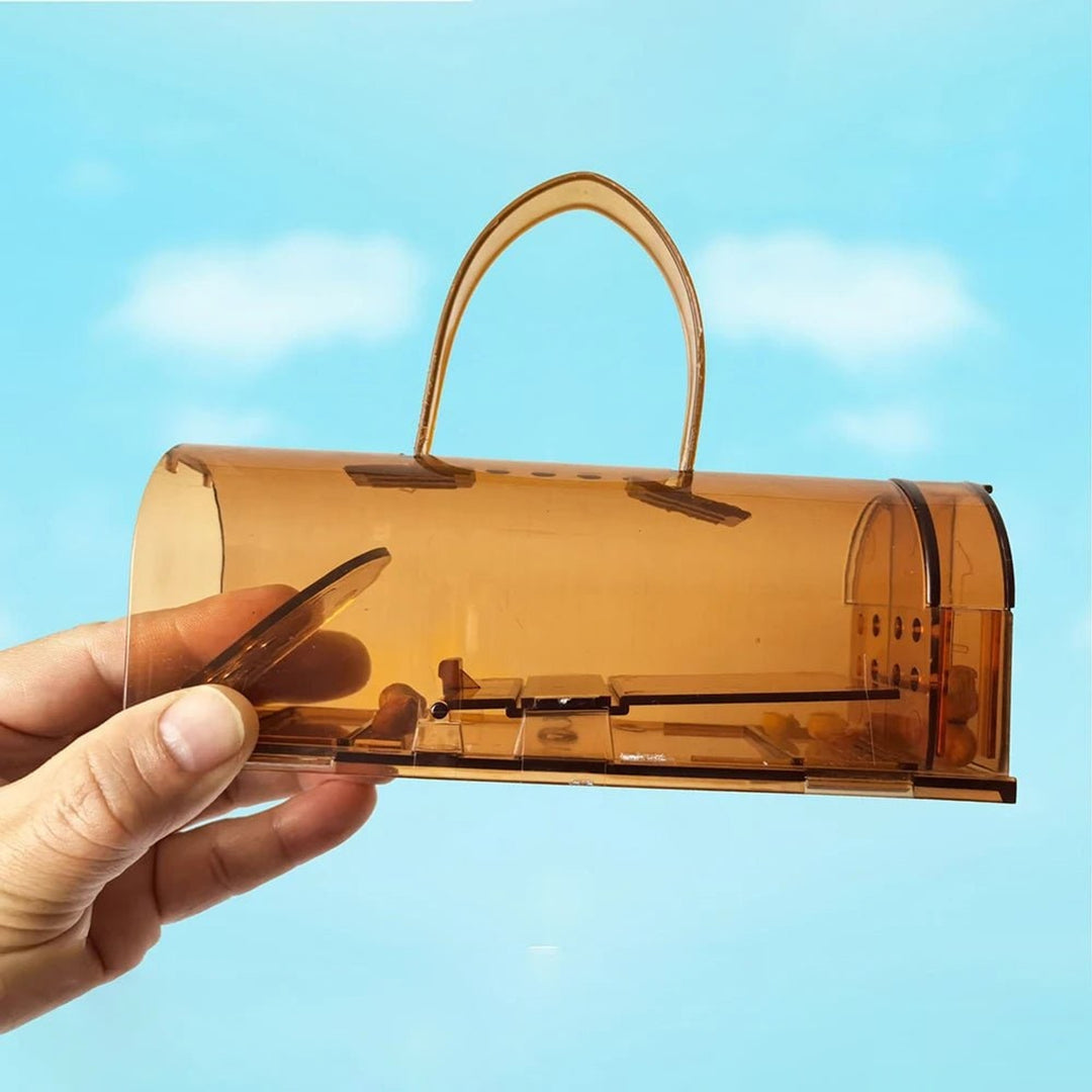 Mouse Catcher Trap Humane Live Reusable Transparent Plastic Tunnel With Handle - Image 4