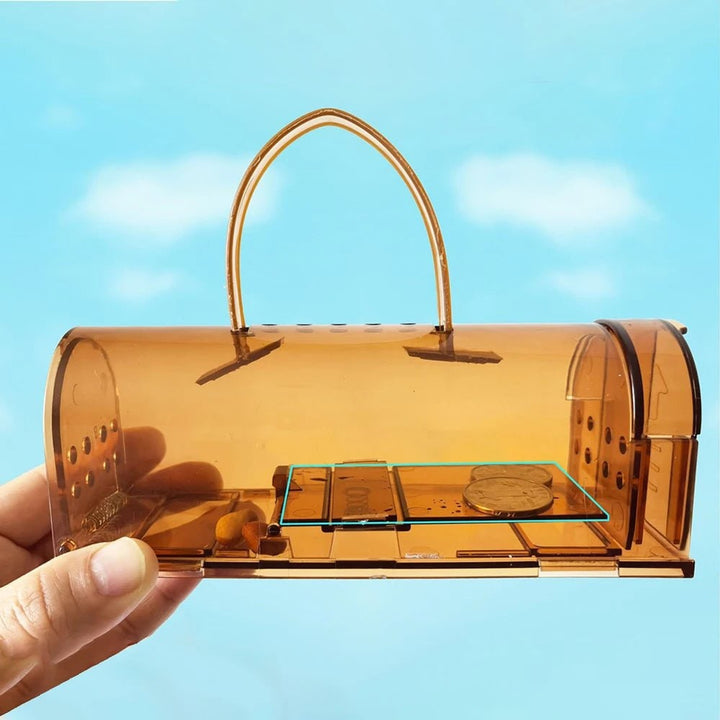 Mouse Catcher Trap Humane Live Reusable Transparent Plastic Tunnel With Handle - Image 3