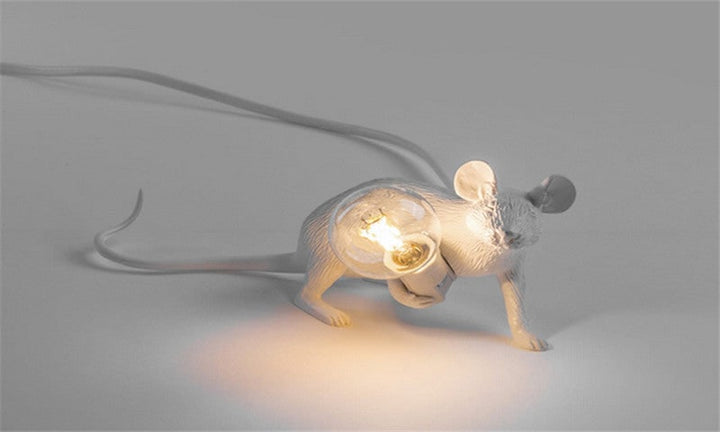 Mouse Lamp Table Desk Decorative Animal Figurine Holding Light Bulb Home Decor - Image 7