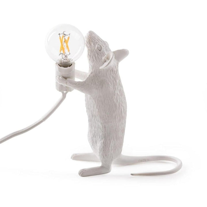 Mouse Lamp Table Desk Decorative Animal Figurine Holding Light Bulb Home Decor - Image 8