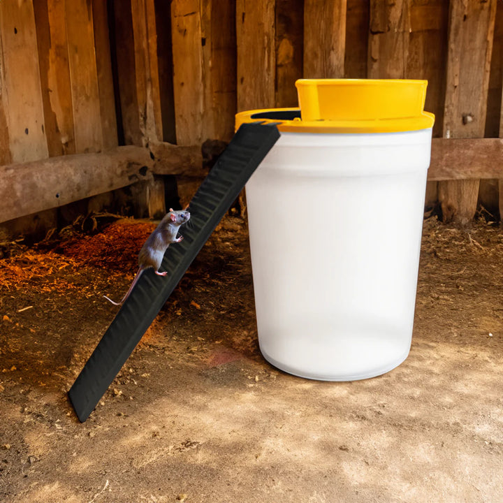 Mouse Rat Trap Bucket Lid Yellow Plastic With Ramp Central Opening For Indoor Outdoor Pest Control - Image 2