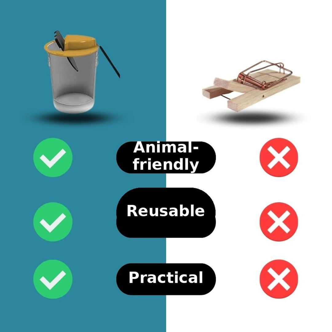 Mouse Trap Bucket Humane Catch And Release No Kill Rat Plastic With Tipping Platform And Ramp - Image 2